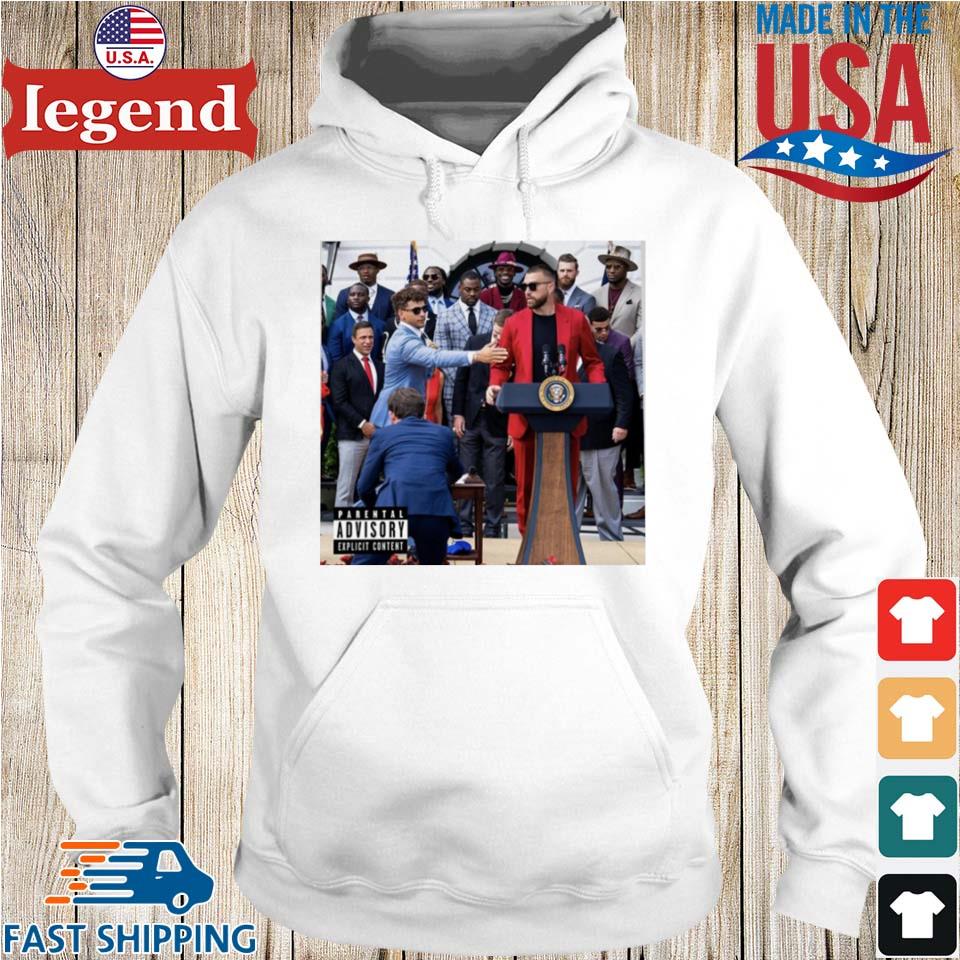 Patrick Mahomes And Travis Kelce On White House Podium Speech T-shirt, Sweater, Hoodie, And Long Sleeved, Ladies, Tank Top