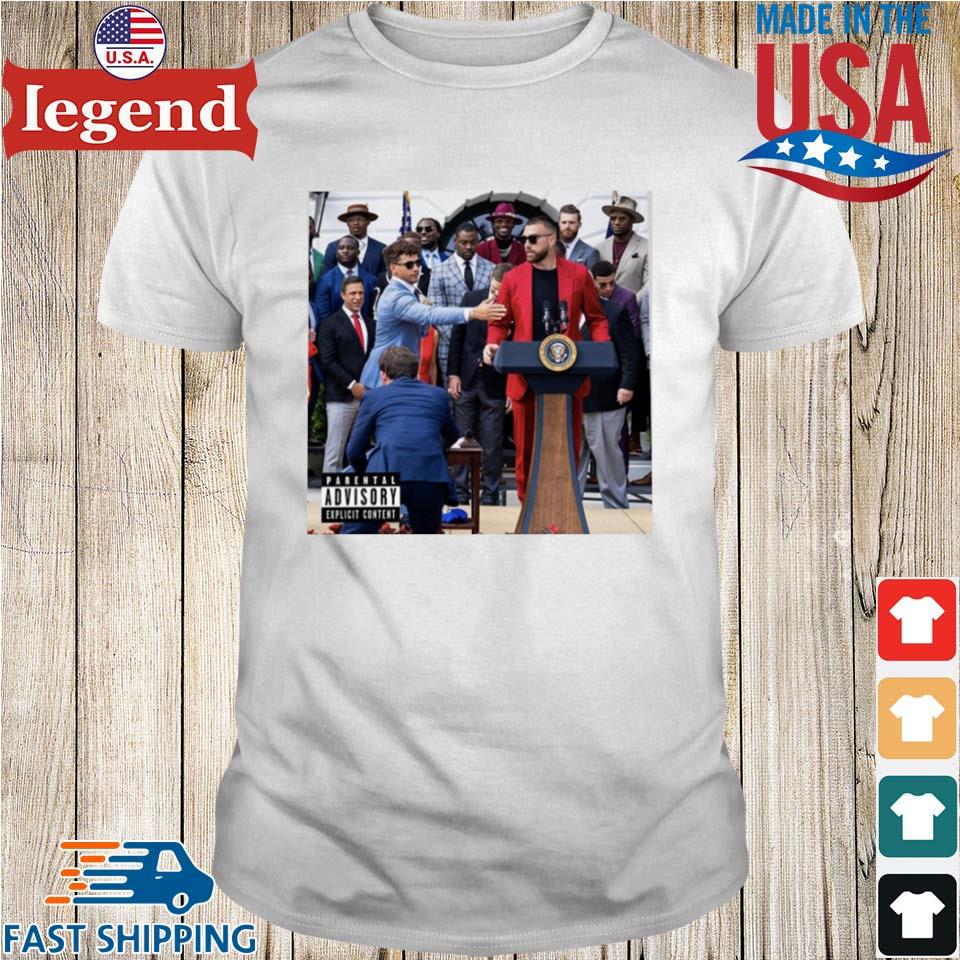 Patrick Mahomes And Travis Kelce On White House Podium Speech T-shirt, Sweater, Hoodie, And Long Sleeved, Ladies, Tank Top