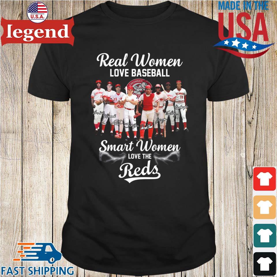 Real women love baseball smart women love the cincinnatI reds shirt,  hoodie, sweater, long sleeve and tank top