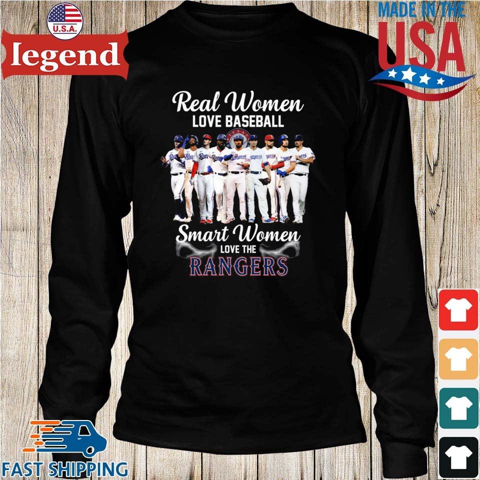 Real Women Love Baseball Smart Women Love The Texas Rangers 2023 T-shirt,Sweater,  Hoodie, And Long Sleeved, Ladies, Tank Top