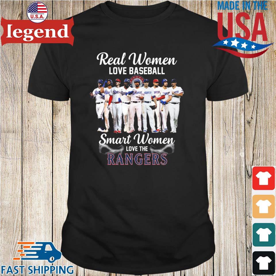 Real Women Love Baseball Smart Women Love The Texas Rangers 2023 T-shirt,Sweater,  Hoodie, And Long Sleeved, Ladies, Tank Top
