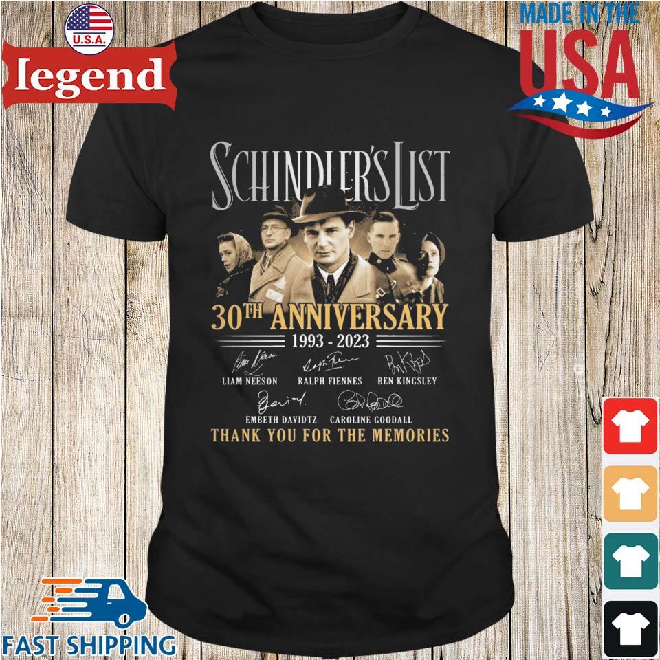Schindler's List 30th Anniversary 1993 – Thank You For The Memories T-shirt,Sweater, Hoodie, And Long Sleeved, Ladies, Top