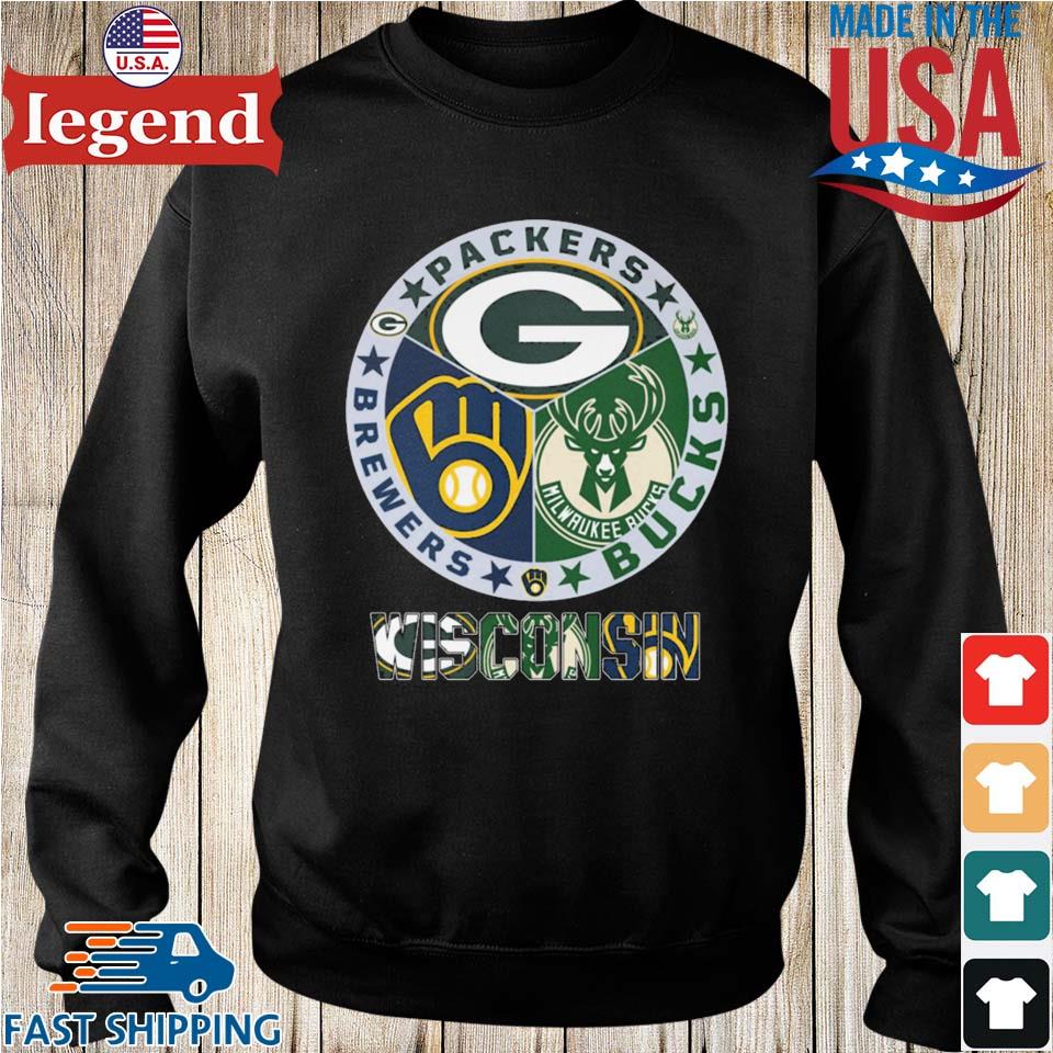 Wisconsin Packers Wisconsin Brewers Wisconsin Bucks T-shirt