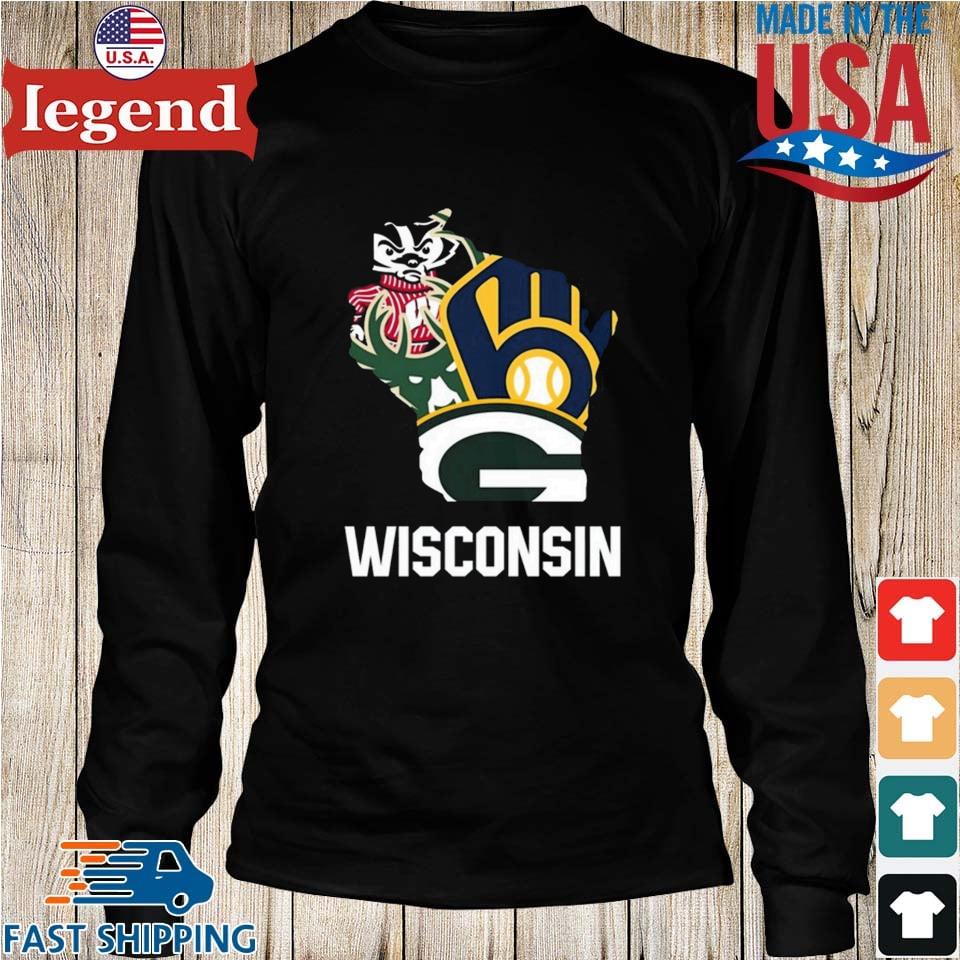 Wisconsin All Teams Sports Packers Bucks And Brewers T-shirt,Sweater,  Hoodie, And Long Sleeved, Ladies, Tank Top