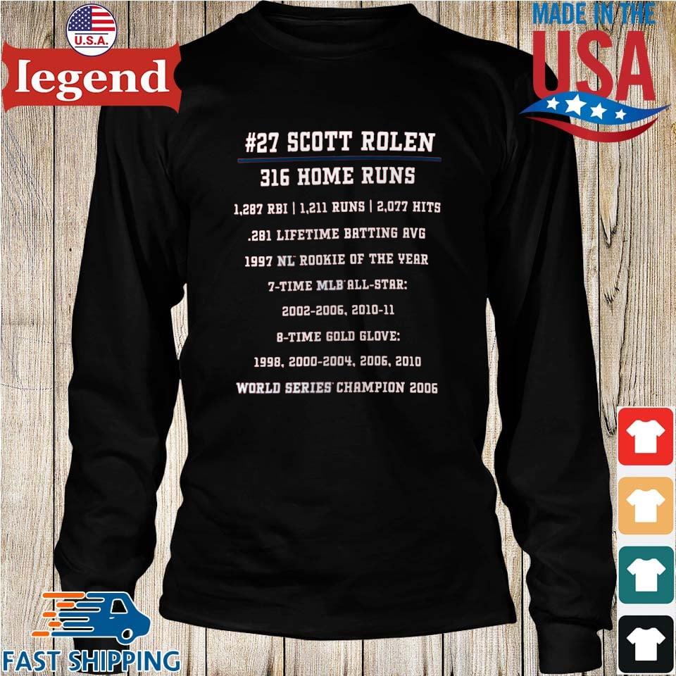 27 Scott Rolen St. Louis Cardinals Baseball Hall Of Fame 2023 Inductee  Career Stats T-shirt,Sweater, Hoodie, And Long Sleeved, Ladies, Tank Top