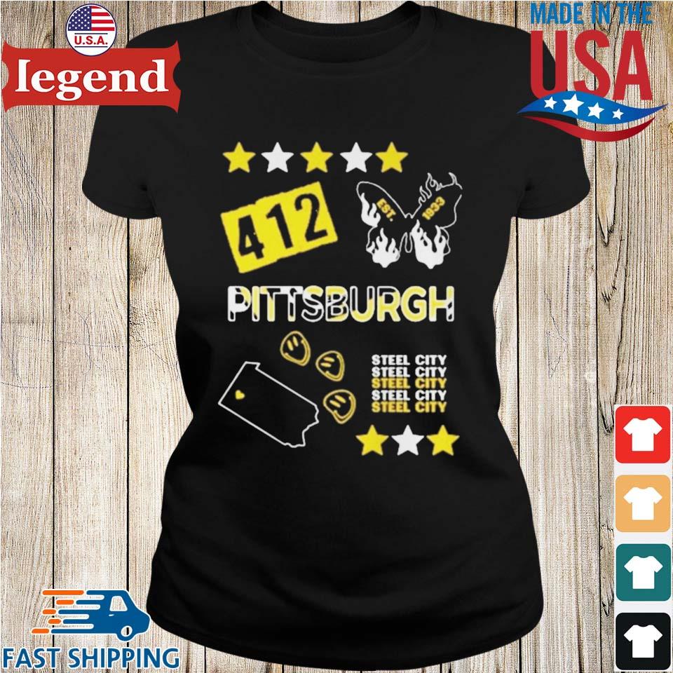 412 Est 1933 Pittsburgh Steelers City 2023 T-shirt,Sweater, Hoodie, And  Long Sleeved, Ladies, Tank Top