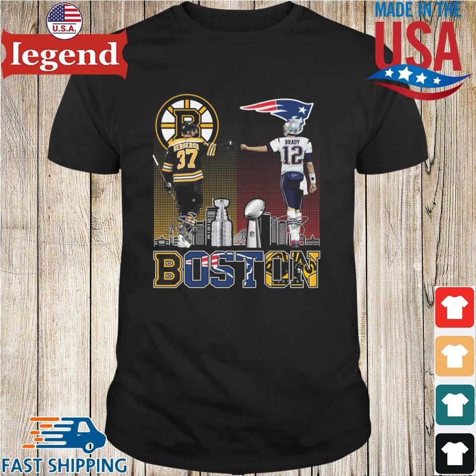 Boston Bruins Bergeron And New England Patriot Tom Brady Champions