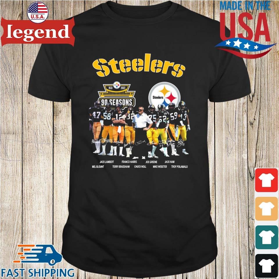 Pittsburgh steelers 90 season 1933 2023 memories signatures shirt - Limotees