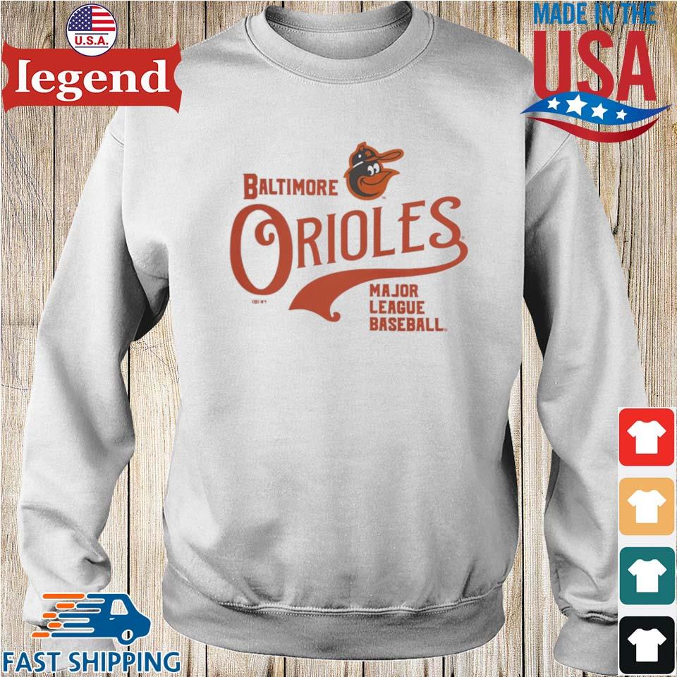 Baltimore Baseball Script Gray Orioles T-Shirt