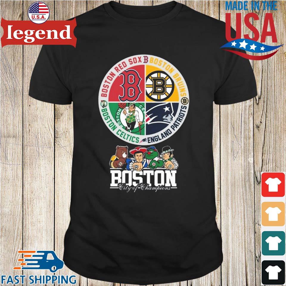 Boston City Of Champions Boston Red Sox Patriots Bruins Celtics 2023 Shirt