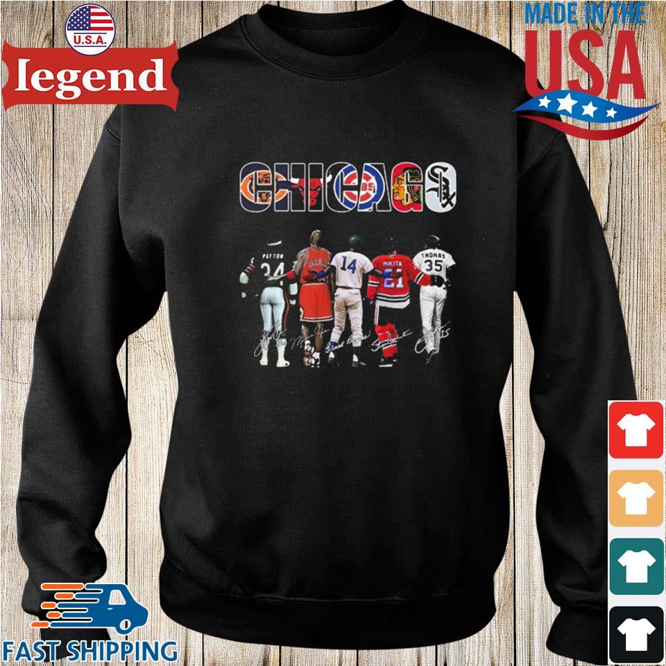 Chicago Bear Cubs White Sox Blackhawks Bulls Legends Team T Shirt - Growkoc