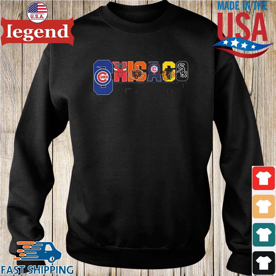 Official chicago bulls chicago bears and Chicago Cubs logo teams new design  2023 t-shirt, hoodie, sweater, long sleeve and tank top