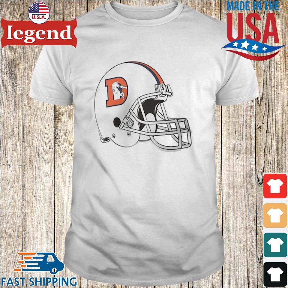 Denver Broncos Throwback Performance Helmet Baseball T-shirt