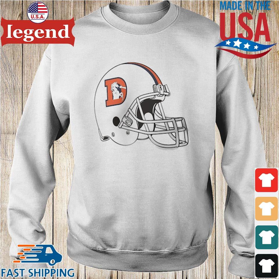 Denver Broncos Throwback Performance Helmet Baseball T-shirt