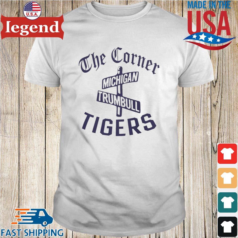 Detroit Tigers Homage The Corner Michigan Trumbull Tri-Blend Shirt