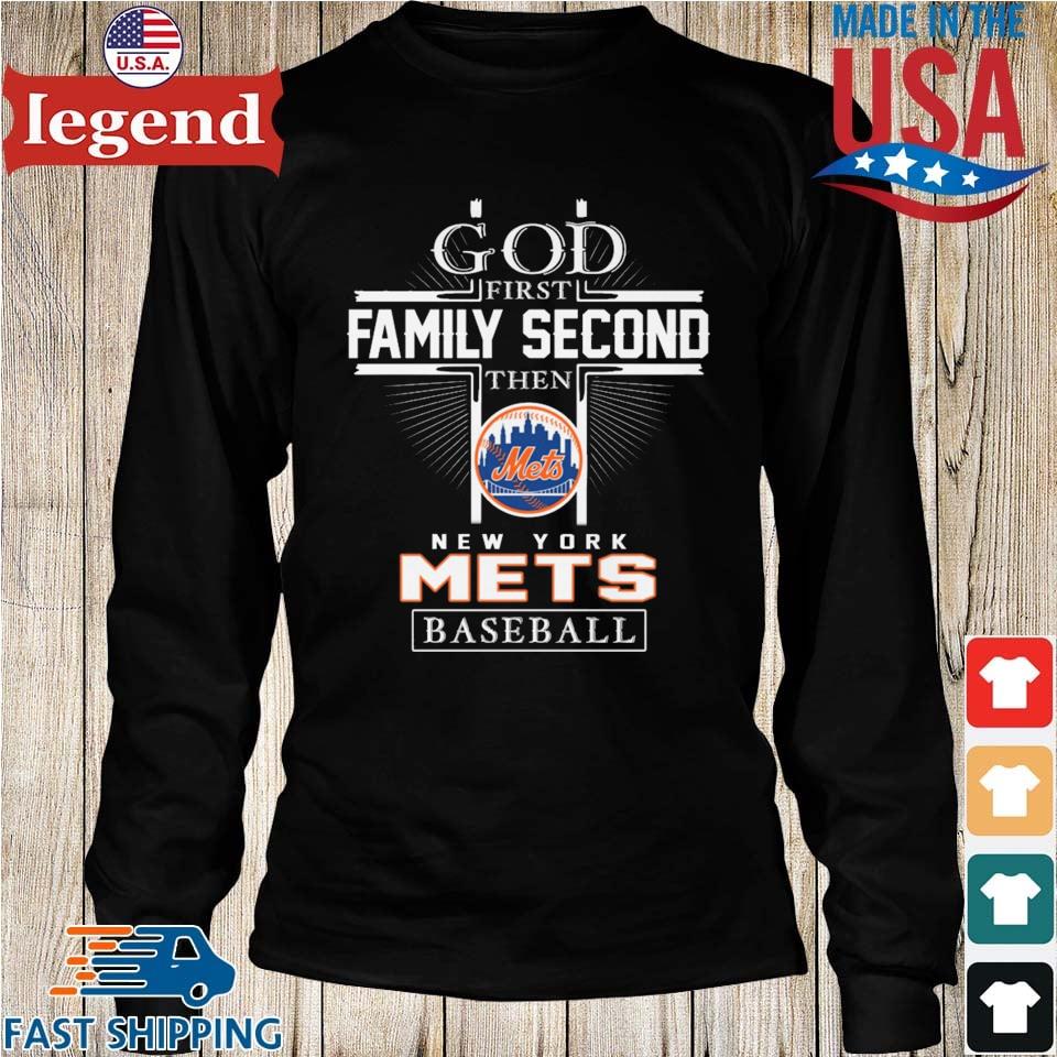 God first family second then new york mets baseball logo 2023 T