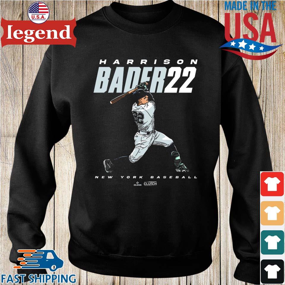 Harrison Bader Men's Cotton T-Shirt - Heather Gray - New York | 500 Level Major League Baseball Players Association (MLBPA)
