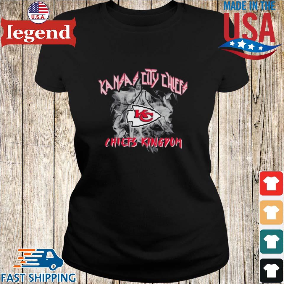 Kansas City Chiefs Womens Red Boyfriend Vintage LS Tee