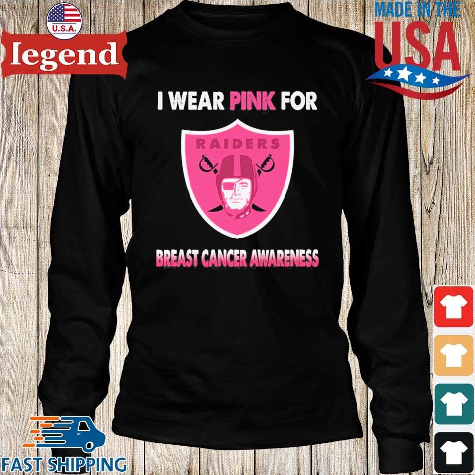 Las Vegas Raiders I Wear Pink For Breast Cancer Awareness T Shirt, hoodie,  sweater and long sleeve