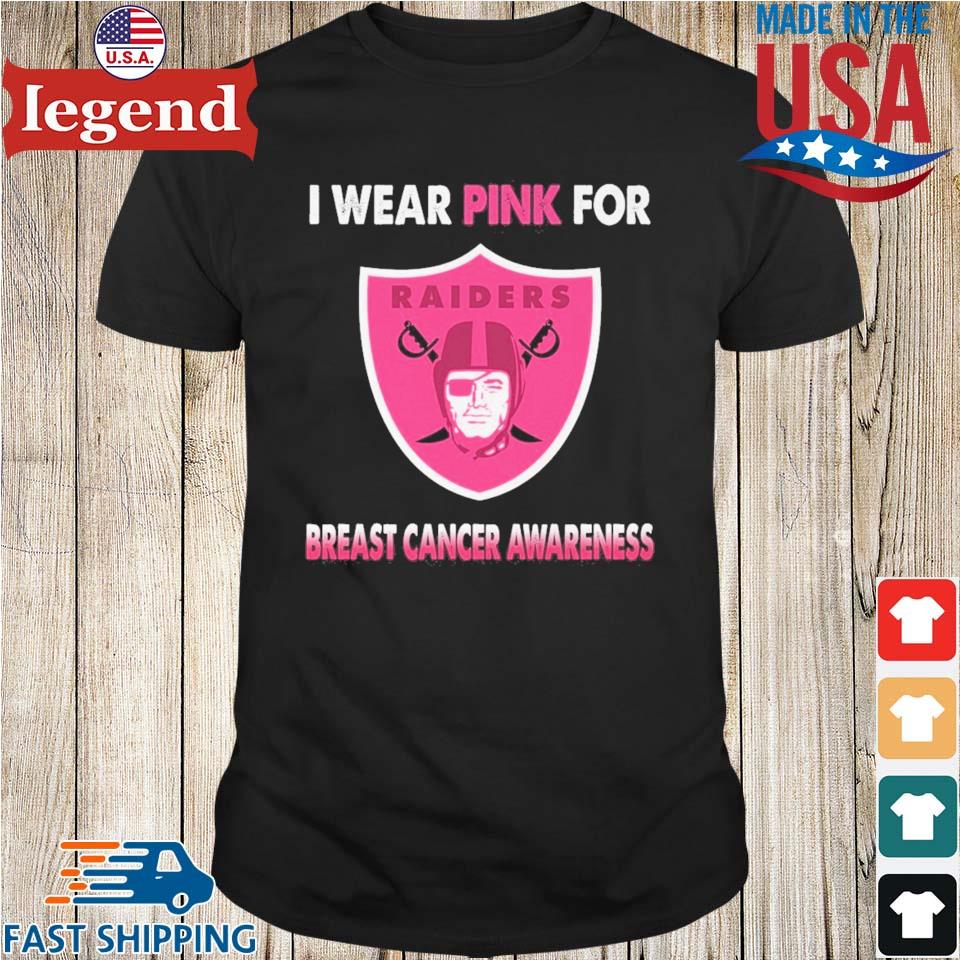 Las Vegas Raiders I wear pink for breast cancer awareness shirt