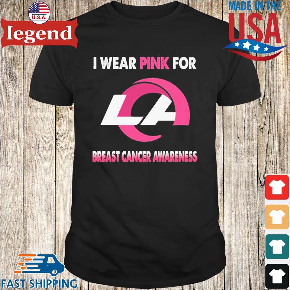 Los Angeles Rams I Wear Pink For Breast Cancer Awareness 2023 T-shirt,Sweater,  Hoodie, And Long Sleeved, Ladies, Tank Top