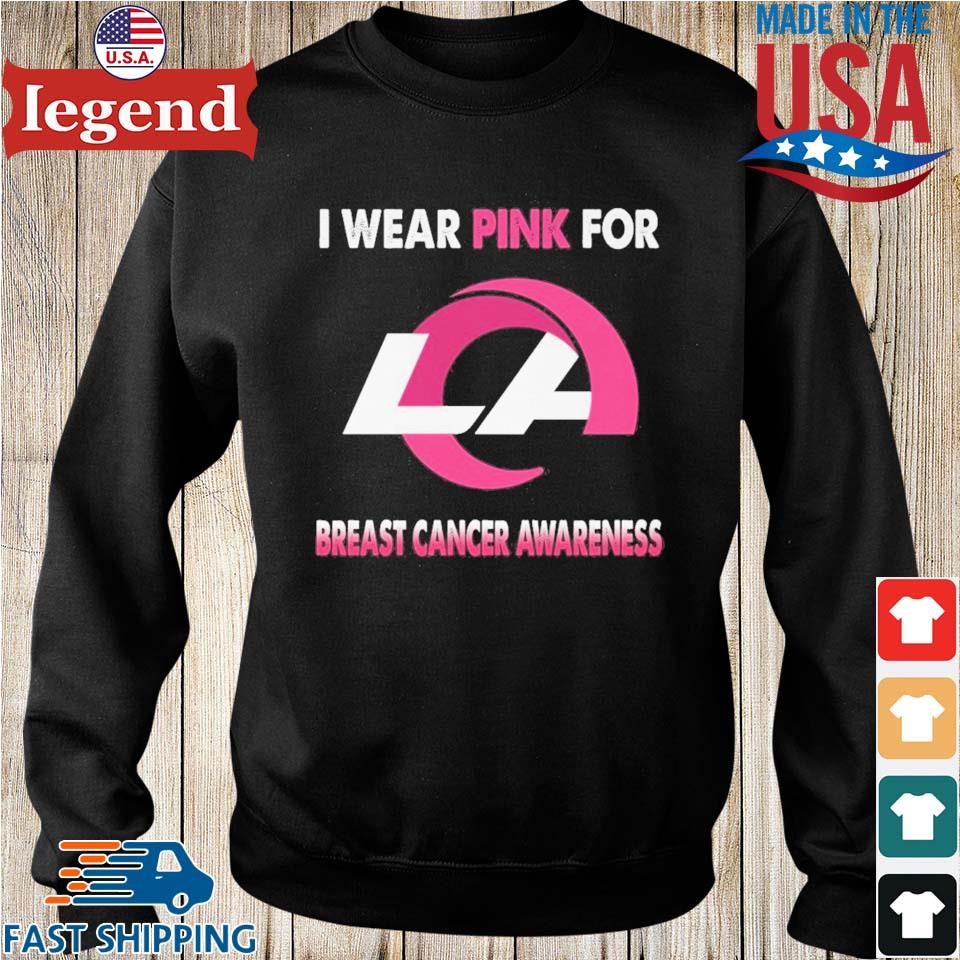 Los Angeles Rams I Wear Pink For Breast Cancer Awareness 2023 T-shirt,Sweater,  Hoodie, And Long Sleeved, Ladies, Tank Top