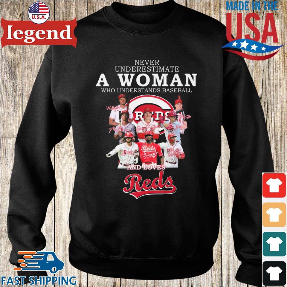 Never Underestimate A Woman Who Understands And Loves Cincinnati Reds Shirt  - High-Quality Printed Brand