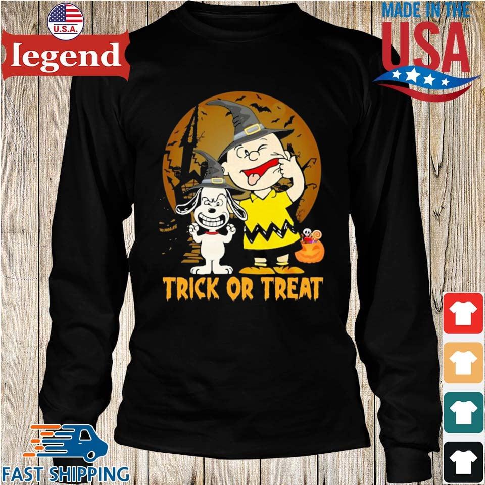 New England Patriots Snoopy Charlie Brown Halloween Trick Or Treat Shirt -  High-Quality Printed Brand