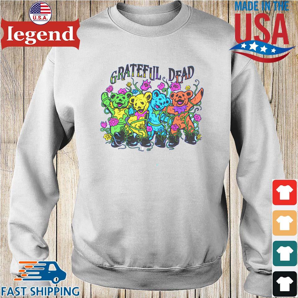 Official Grateful Dead Bears And Flowers T-shirt,Sweater, Hoodie, And Long  Sleeved, Ladies, Tank Top