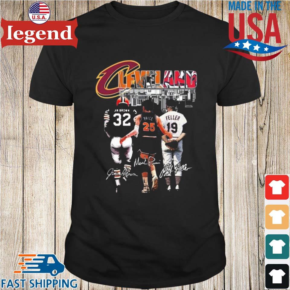 Official cleveland Browns Jim Brown Cavaliers Price And Guardians Feller T  Shirt, hoodie, sweater, long sleeve and tank top