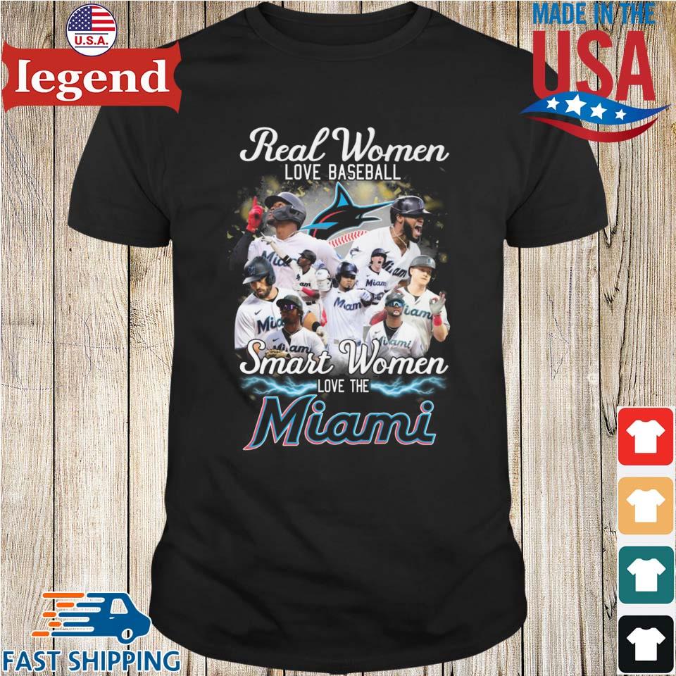 Real Women Love Baseball Smart Women Love The Miami Marlins 2023 T-shirt,Sweater,  Hoodie, And Long Sleeved, Ladies, Tank Top