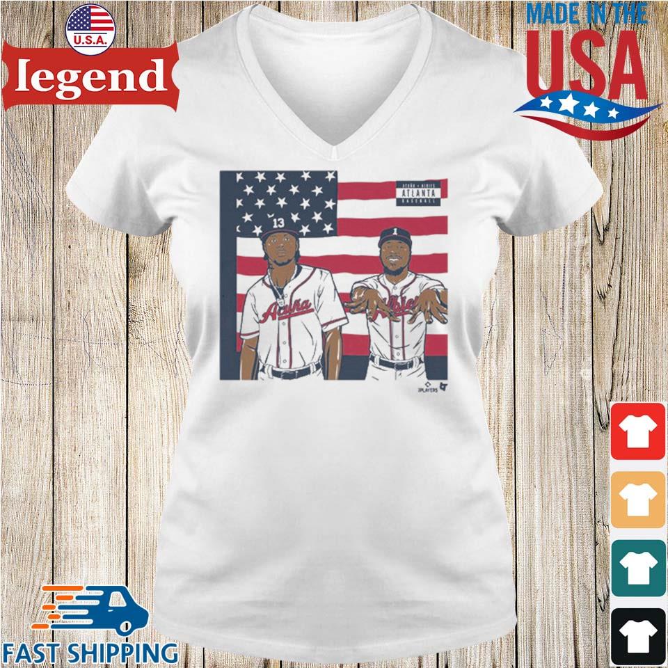 V-NECK Ronald Acuna Jr Atlanta Braves Acuna Logo Ladies T-shirt