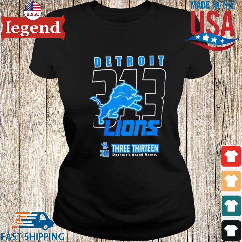 Men's Three Thirteen White Detroit Lions Area Code T-Shirt Size: Medium