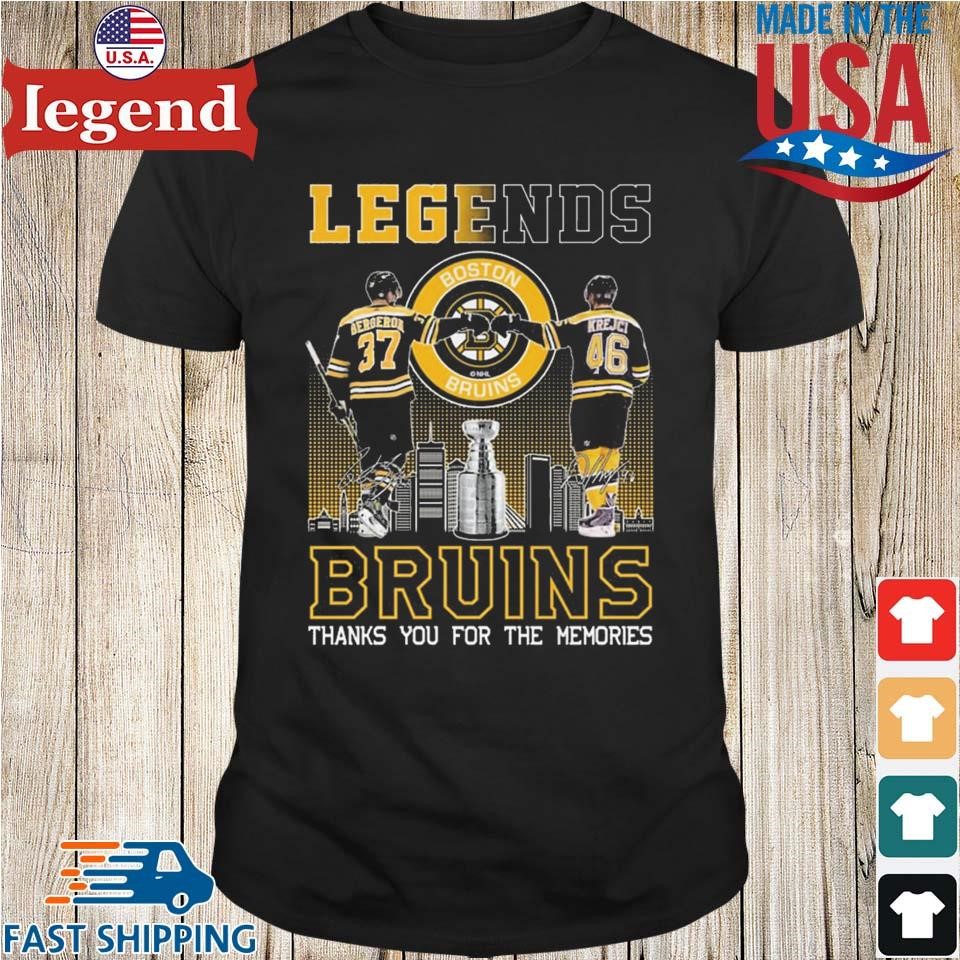 Legends Boston Bruins Patrice Bergeron and David Krejčí thanks you for the  memories signatures shirt, hoodie, sweater, long sleeve and tank top