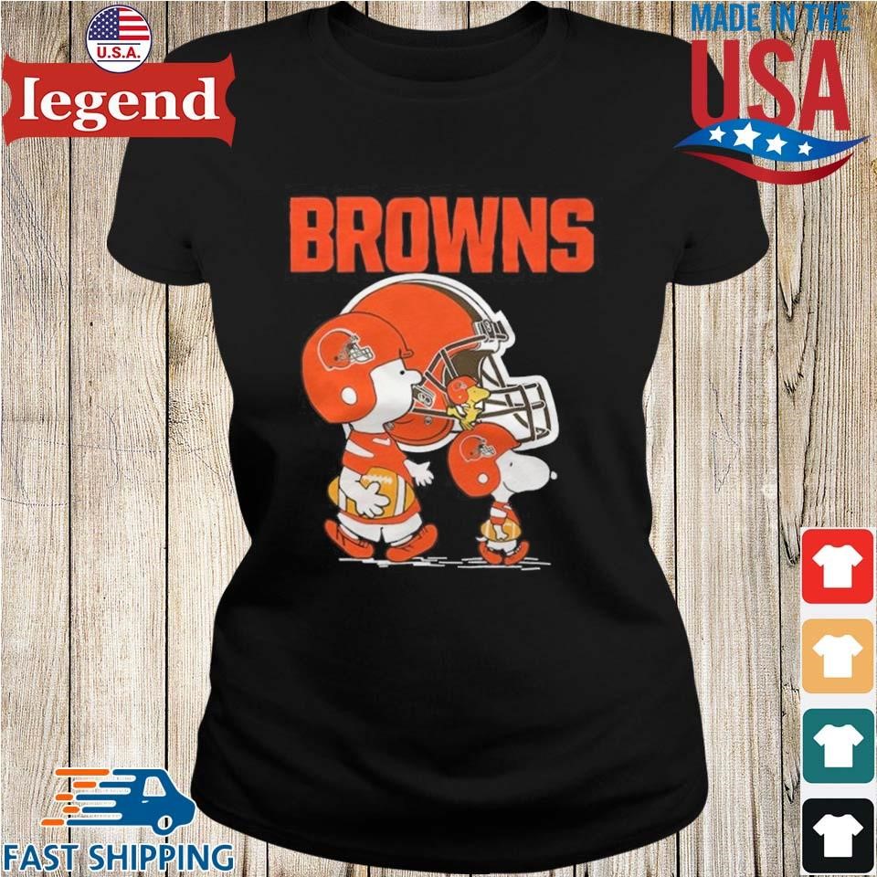 Cleveland Browns Snoopy and Charlie Brown with Woodstock cartoon T-shirt,  hoodie, sweater, long sleeve and tank top