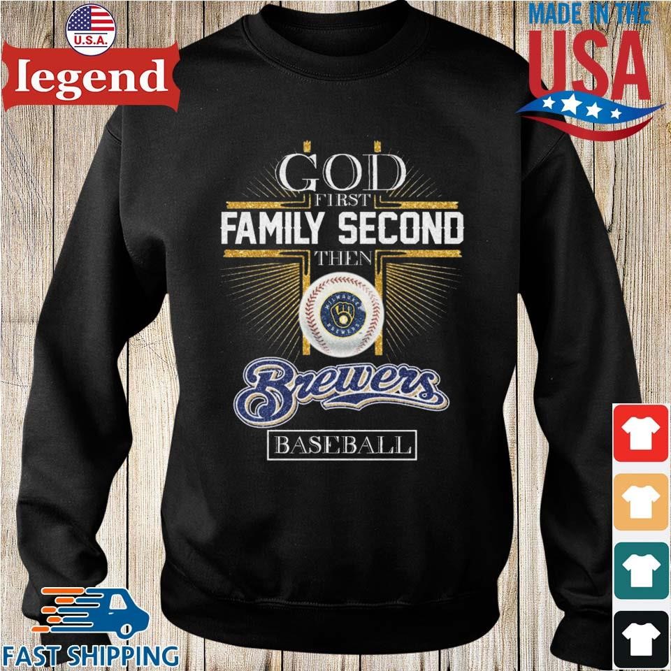 God First Family Second Then Milwaukee Brewers Cross Baseball