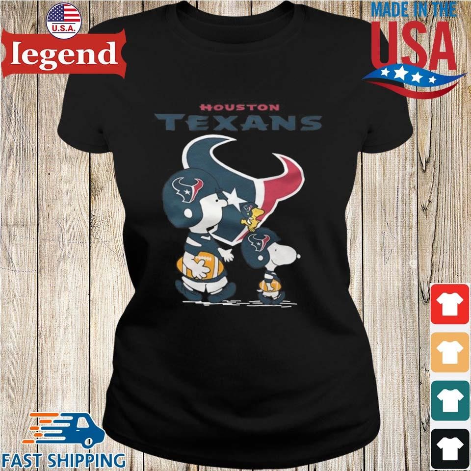 Houston Texans Snoopy and Charlie Brown with Woodstock cartoon T