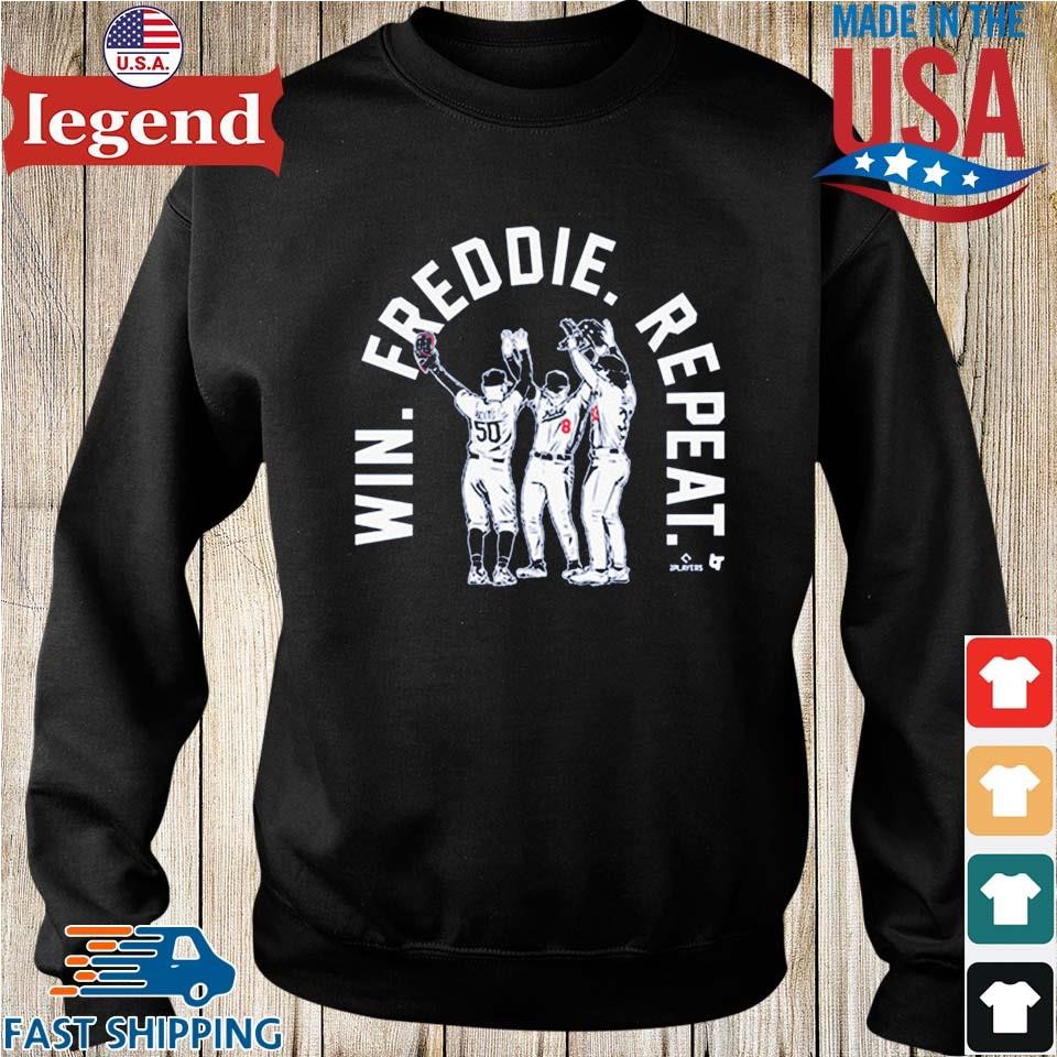 Win Freddie Repeat LA Dodgers baseball shirt, hoodie, sweater and v-neck t- shirt