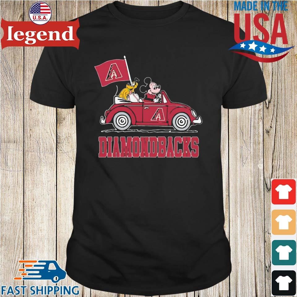 MLB Baseball Arizona Diamondbacks Pluto Mickey Driving Disney Shirt T Shirt  - Freedomdesign