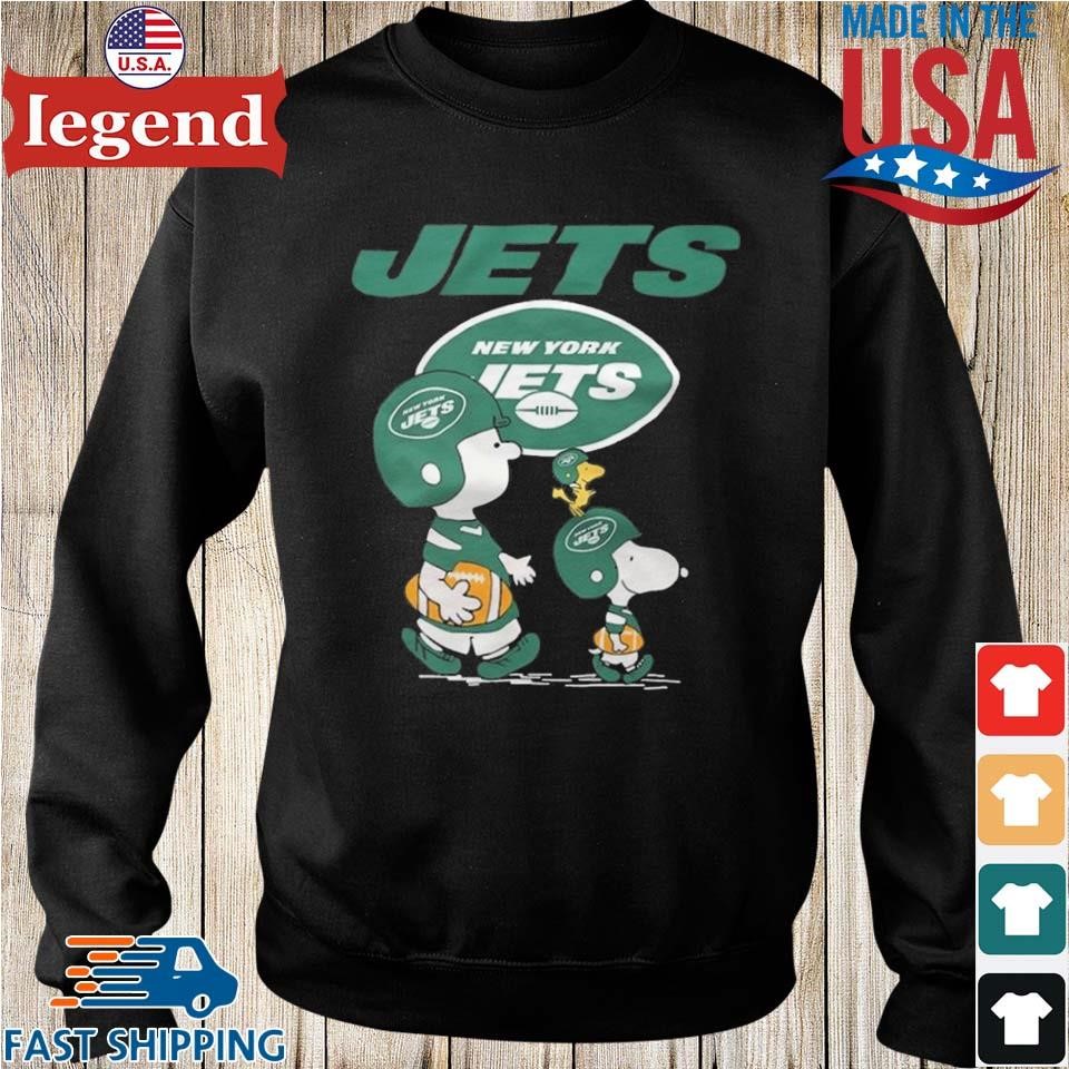 New York Jets Snoopy and Charlie Brown with Woodstock cartoon T