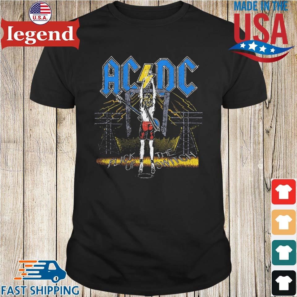 AC/DC 3/4 Sleeve Baseball Tee | Flick of The Switch Electricity Shirt