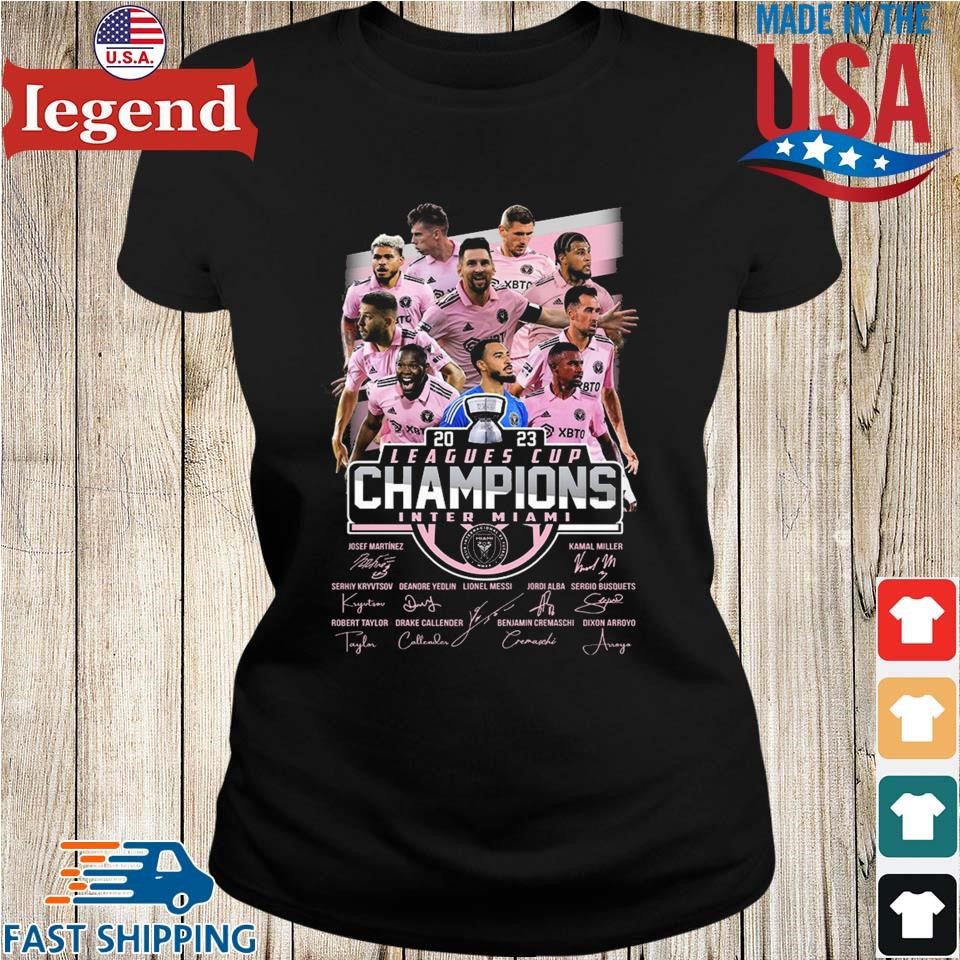 Unisex Sportiqe Pink Inter Miami CF 2023 Leagues Cup Champions Comfy Tri-Blend T-Shirt Size: Extra Large