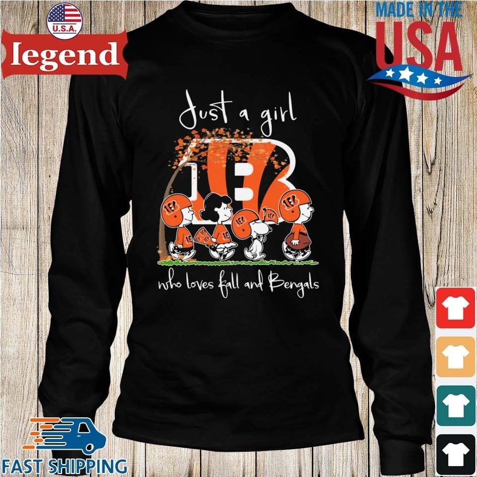 Official just A Girl Who Loves Fall And Bengals T Shirt, hoodie, sweater, long  sleeve and tank top