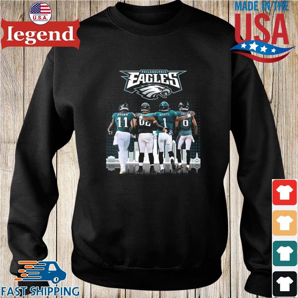 Philadelphia Eagles Brown Kelce Hurts And Smith Skyline 2023  T-shirt,Sweater, Hoodie, And Long Sleeved, Ladies, Tank Top