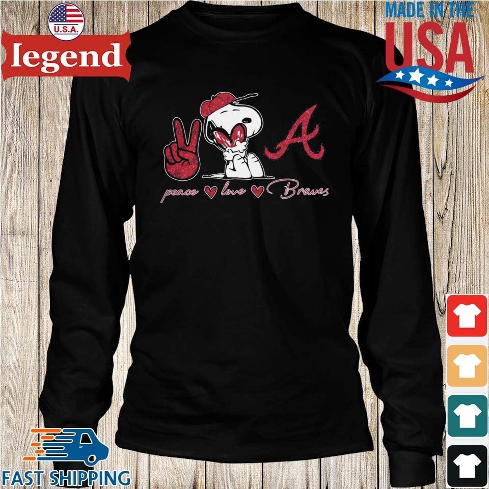 Snoopy Atlanta Braves Peace Love Braves T-shirt,Sweater, Hoodie