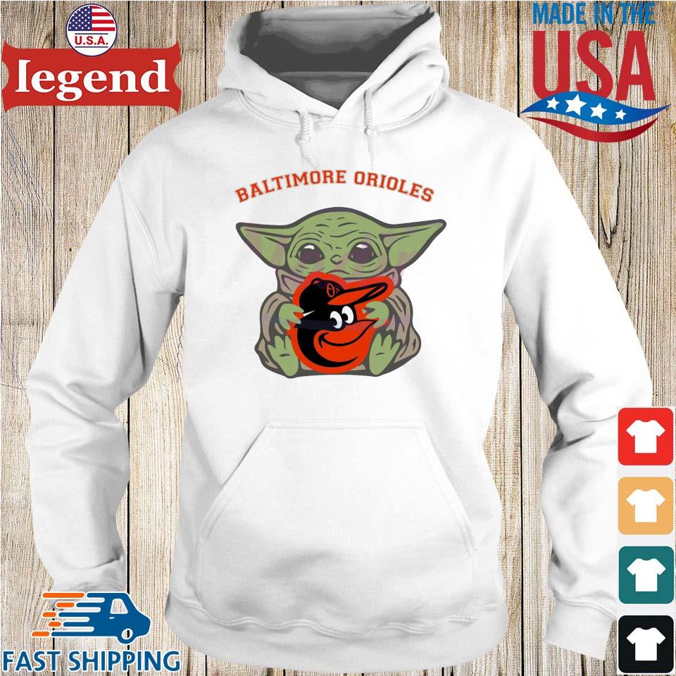 Baby Yoda Hug Logo Baltimore Orioles Sport 2023 Shirt, hoodie, longsleeve,  sweatshirt, v-neck tee