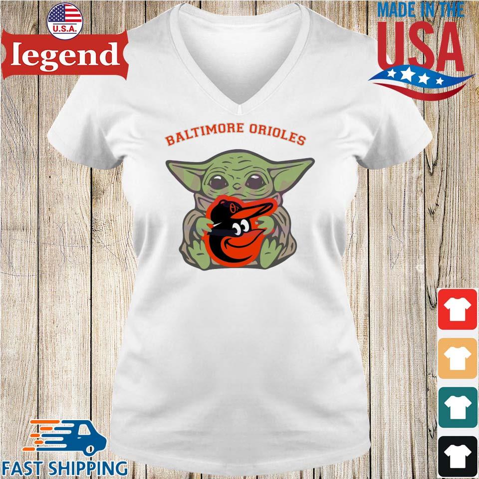 Baby Yoda Hug Logo Baltimore Orioles Sport Shirt - High-Quality Printed  Brand