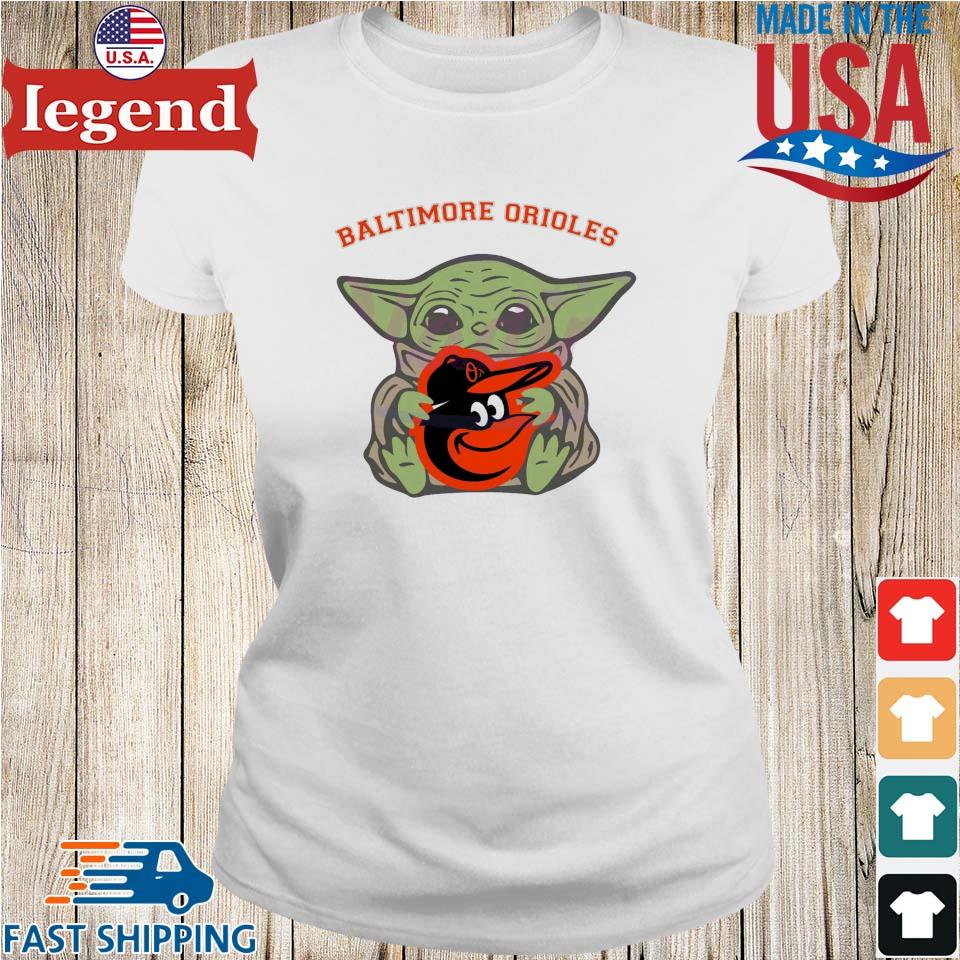 Baby Yoda Hug Logo Baltimore Orioles Sport Shirt - High-Quality Printed  Brand