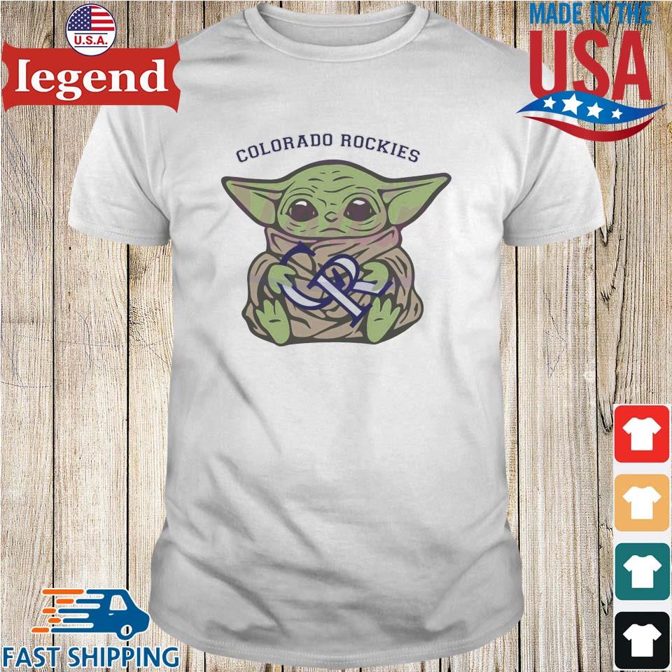 Baby Yoda Hug Logo Colorado Rockies Sport 2023 Shirt, hoodie