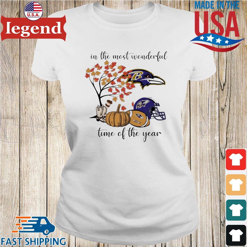 Baltimore Ravens In The Most Wonderful Time Of The Year 2023 T-shirt,Sweater,  Hoodie, And Long Sleeved, Ladies, Tank Top